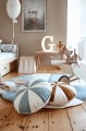 PATCHWORK KISSEN BLAU ZIRKUS