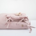 LEINEN BABYBETTWÄSCHE FÜR SÄUGLINGE 70x100 CM PUDERROSA
