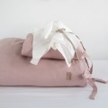 LEINEN BABYBETTWÄSCHE 100X135 CM PUDERROSA