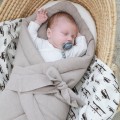 LEINEN PUCKDECKE BEIGE