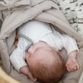 LEINEN PUCKDECKE BEIGE