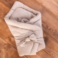 LEINEN PUCKDECKE BEIGE