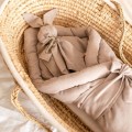 LEINEN PUCKDECKE BEIGE