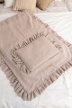 LEINEN BABYBETTWÄSCHE MIT RÜSCHEN 100X135 CM BEIGE