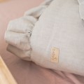LEINEN BABYBETTWÄSCHE MIT RÜSCHEN 100X135 CM BEIGE