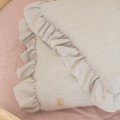 LEINEN BABYBETTWÄSCHE MIT RÜSCHEN 100X135 CM BEIGE