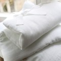 LEINEN BABYBETTWÄSCHE 100X135 CM WEISS