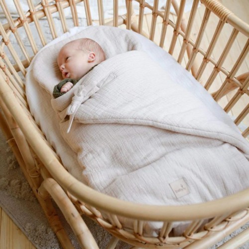 MUSELIN BABYSCHLAFSACK/ BABYWICKEL SAND
