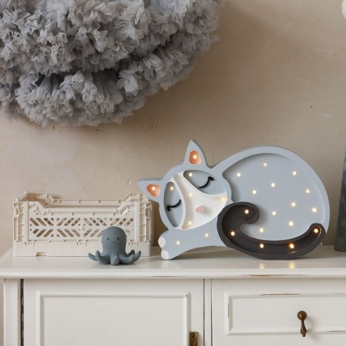 LAMPE KATZE GRAU