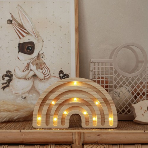 Mini Lampe Regenbogen holz