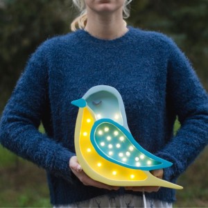 LITTLE LIGHTS - LAMPE VOGEL TÜRKIS GELB