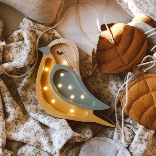 MINI LAMPE VOGEL Khaki Helles Senfgelb