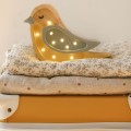 MINI LAMPE VOGEL Khaki Helles Senfgelb