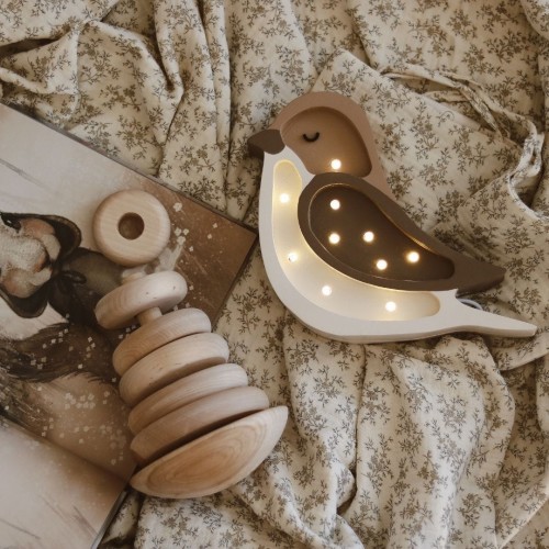 MINI LAMPE VOGEL Kaffee-Beige