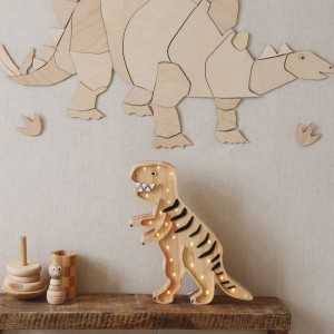 LITTLE LIGHTS - LAMPE DINO T. REX MESOZOIKUM HOLZ