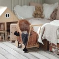 WEIDENPUPPENWAGEN MIT BETTWÄSCHE