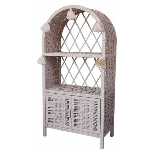 Korbschrank mit Türen rosa
