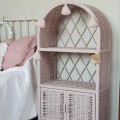 Korbschrank mit Türen rosa
