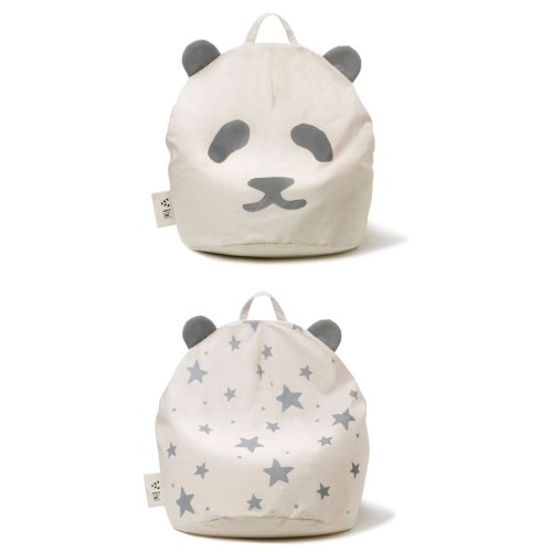 KINDER POUF PANDA GRAU