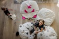 KINDER POUF PANDA GRAU