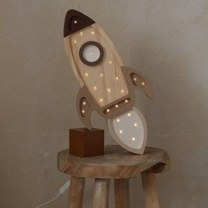LITTLE LIGHTS - LAMPE RAKETE  CAPPUCCINO HOLZ