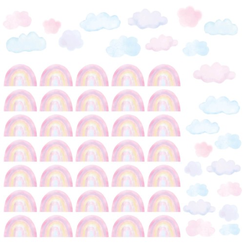 WANDAUFKLEBER MINI REGENBÖGEN ROSA