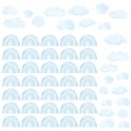 WANDAUFKLEBER MINI REGENBÖGEN BLAU