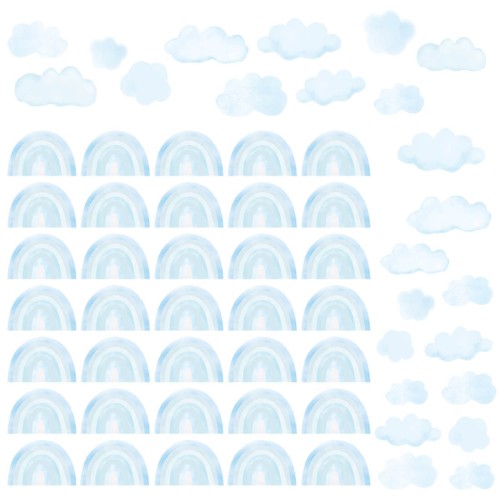 WANDAUFKLEBER MINI REGENBÖGEN BLAU