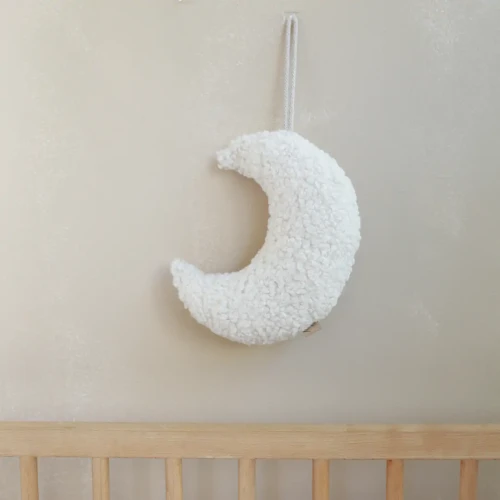 WANDDEKORATION MOND TEDDY CREME