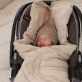 MUSSELIN BABY AUTOSITZDECKE SANDBEIGE