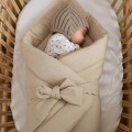 MUSSELIN PUCKDECKE SANDBEIGE