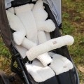 KINDERWAGENPOLSTER TEDDY CREME