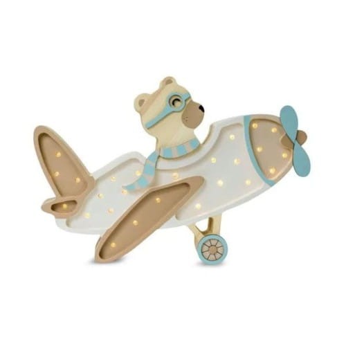 Nachtlampe Flugzeug mit Bär