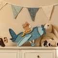 VINTAGE LAMPE FLUGZEUG DENIMBLAU BÄR