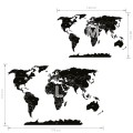 WANDAUFKLEBER POLITISCHE WELTKARTE SCHWARZ