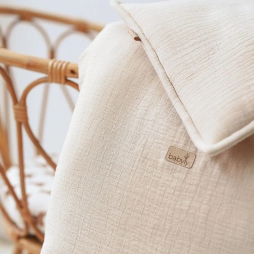 MUSSELIN BABYBETTWÄSCHE 100x135 CM SANDBEIGE