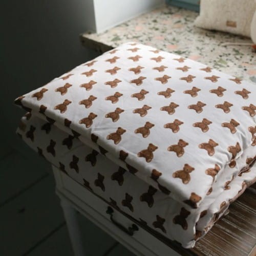 MUSSELIN BABYBETTWÄSCHE 100x135 CM TEDDYBÄREN