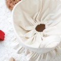 SAMT KORB FÜR SPIELZEUG MIT RÜSCHE CREME PERLE