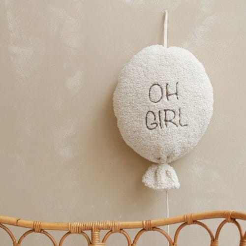 WANDDEKO BALLON OH GIRL TEDDY CREME
