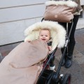 WOLLE KINDERWAGEN SCHLAFSACK SAMT BEIGE