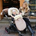 WOLLE KINDERWAGEN SCHLAFSACK SAMT BEIGE