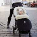 WOLLE KINDERWAGEN SCHLAFSACK SAMT SCHWARZ