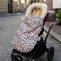 WOLLE KINDERWAGEN SCHLAFSACK LEOPARDENMUSTER