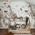 Die Tapete für das Kinderzimmer mit Safari-Motiv