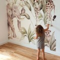 Die Tapete für das Kinderzimmer mit Safari-Motiv