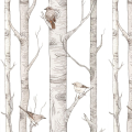 Wunderschöne Birken-Tapete für das Kinderzimmer