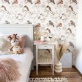 TAPETE VÖGEL WEISS-GRAU