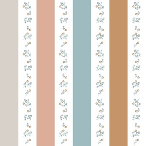 DEKORNIK - TAPETE PORTOFINO COLOUR STRIPES WITH FLOWERS