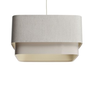 BPS KONCEPT - HÄNGELAMPE LEINEN QUADRAT DUO BEIGE