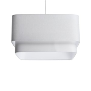 BPS KONCEPT - HÄNGELAMPE LEINEN QUADRAT DUO WEISS
